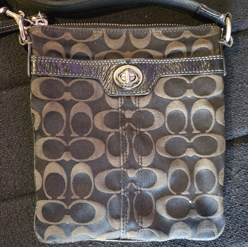 COACH Signature Canvas Crossbody with Turnlock - Picture 2 of 5
